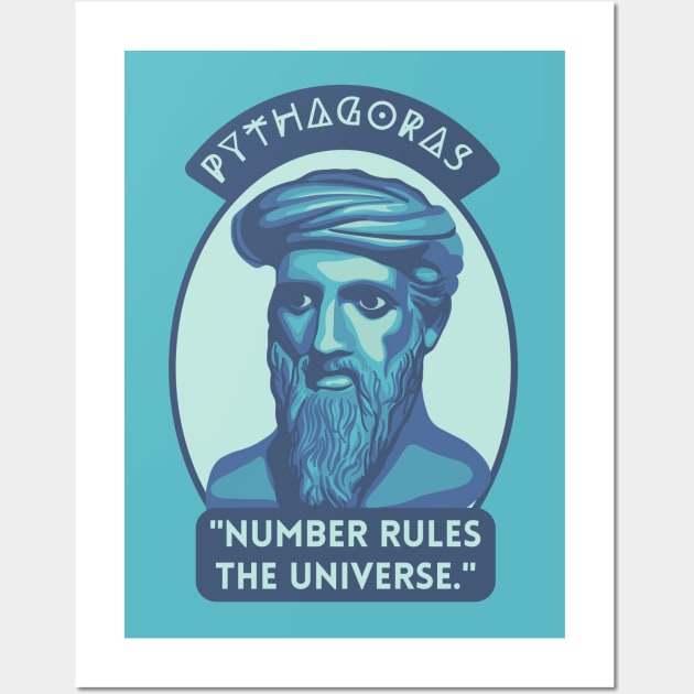 Pythagoras Portrait and Quote Wall Art by Slightly Unhinged